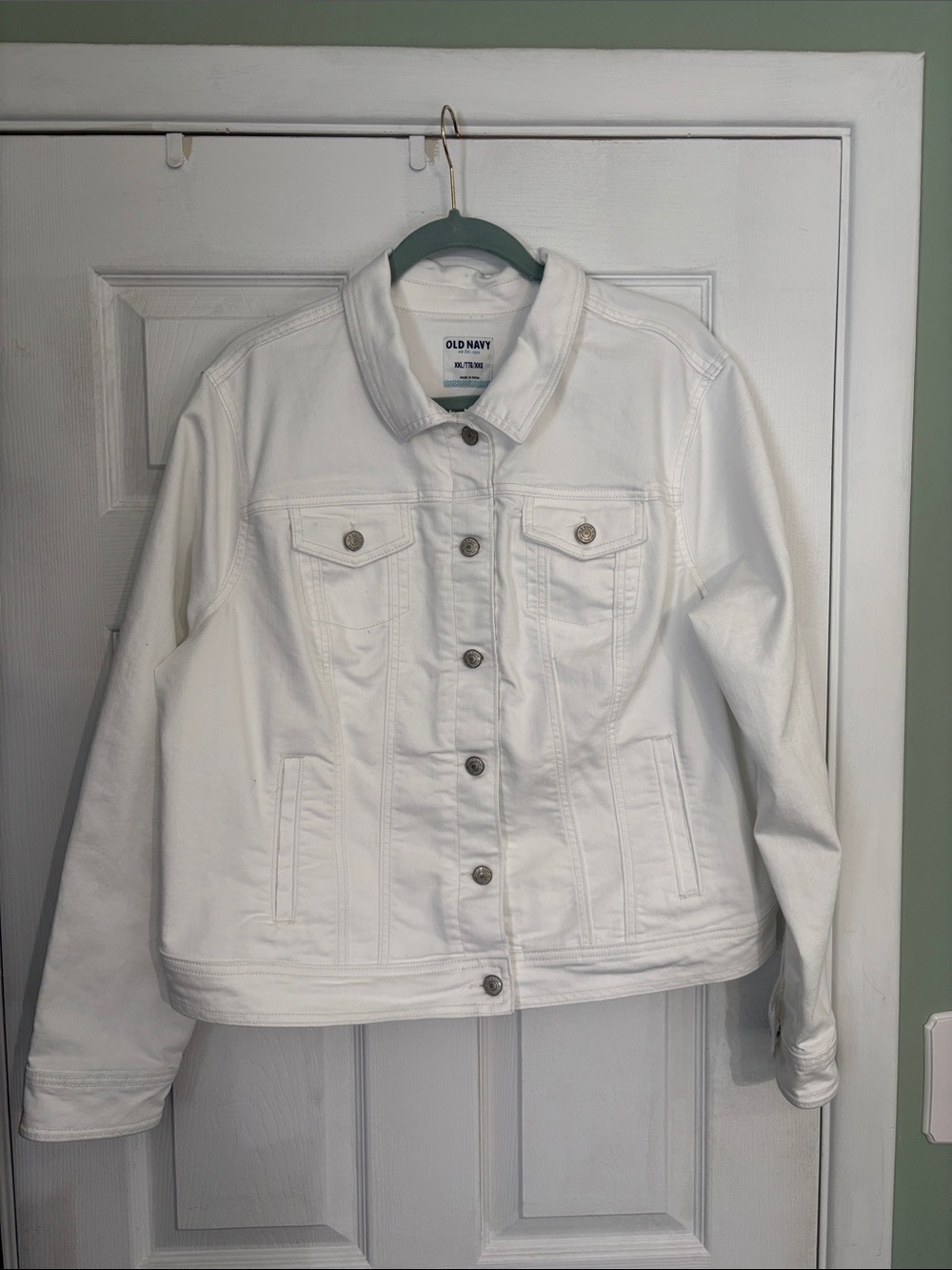 Old Navy White Denim Button-Front Jacket